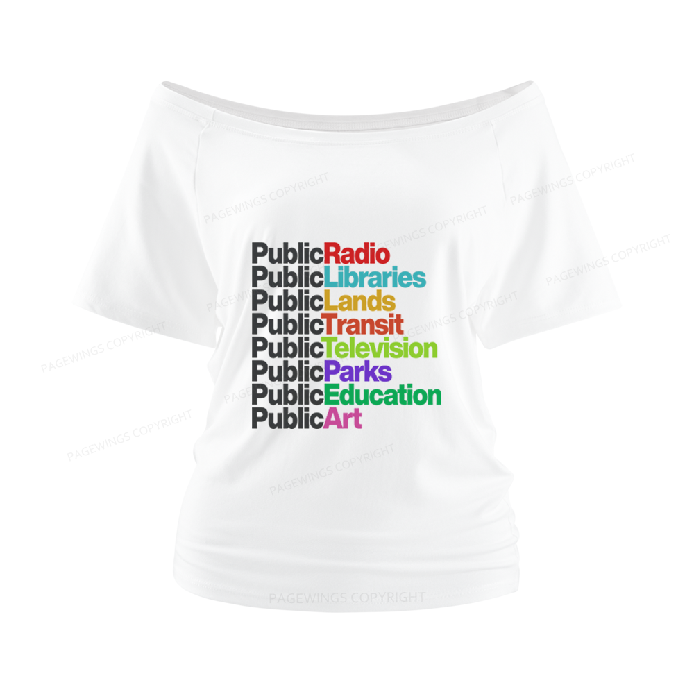 Pagewings Public Libraries Women Off Shoulder T-shirts