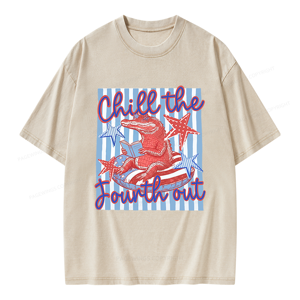 Pagewings Chill The Fourth Out Unisex Washed T-shirt