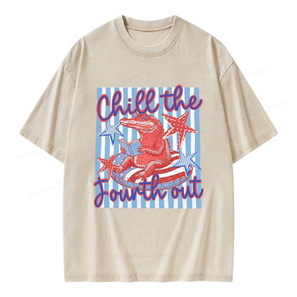 Pagewings Chill The Fourth Out Unisex Washed T-shirt