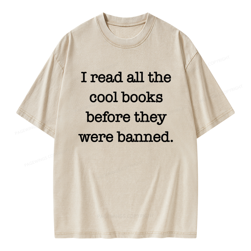 Pagewings I Read Banned Books Unisex Washed T-shirt