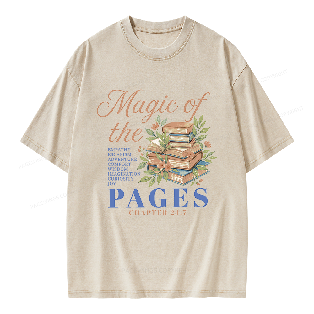 Pagewings Magic Of The Pages Unisex Washed T-shirt