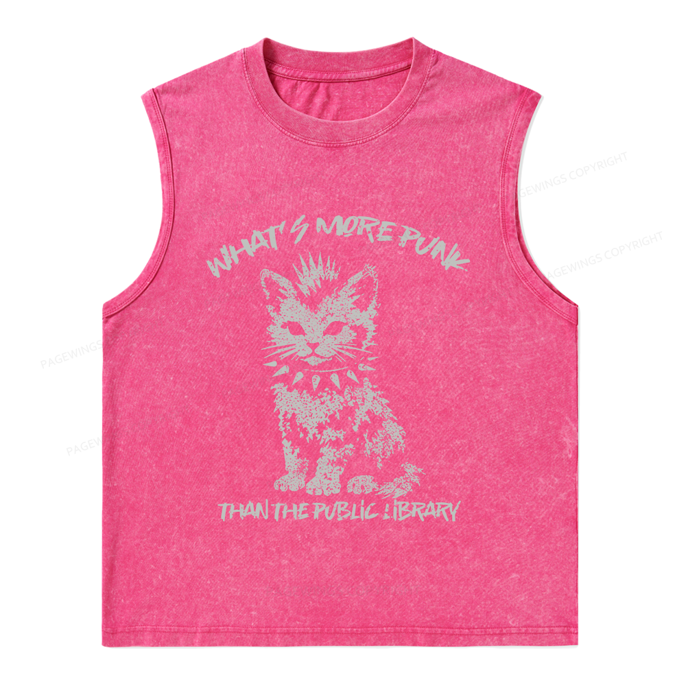 Pagewings What's More Punk Than The Public Library Unisex Washed Tank Top