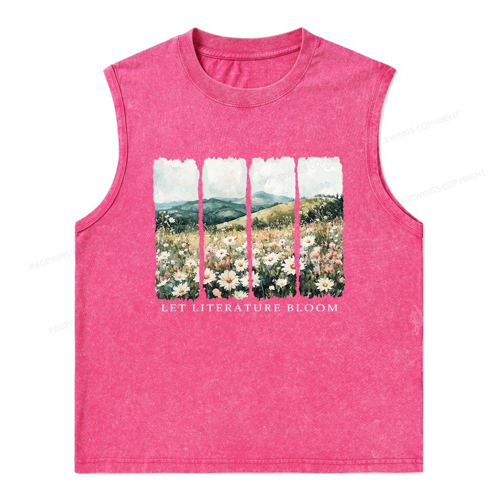Pagewings Let Literature Bloom Unisex Washed Tank Top