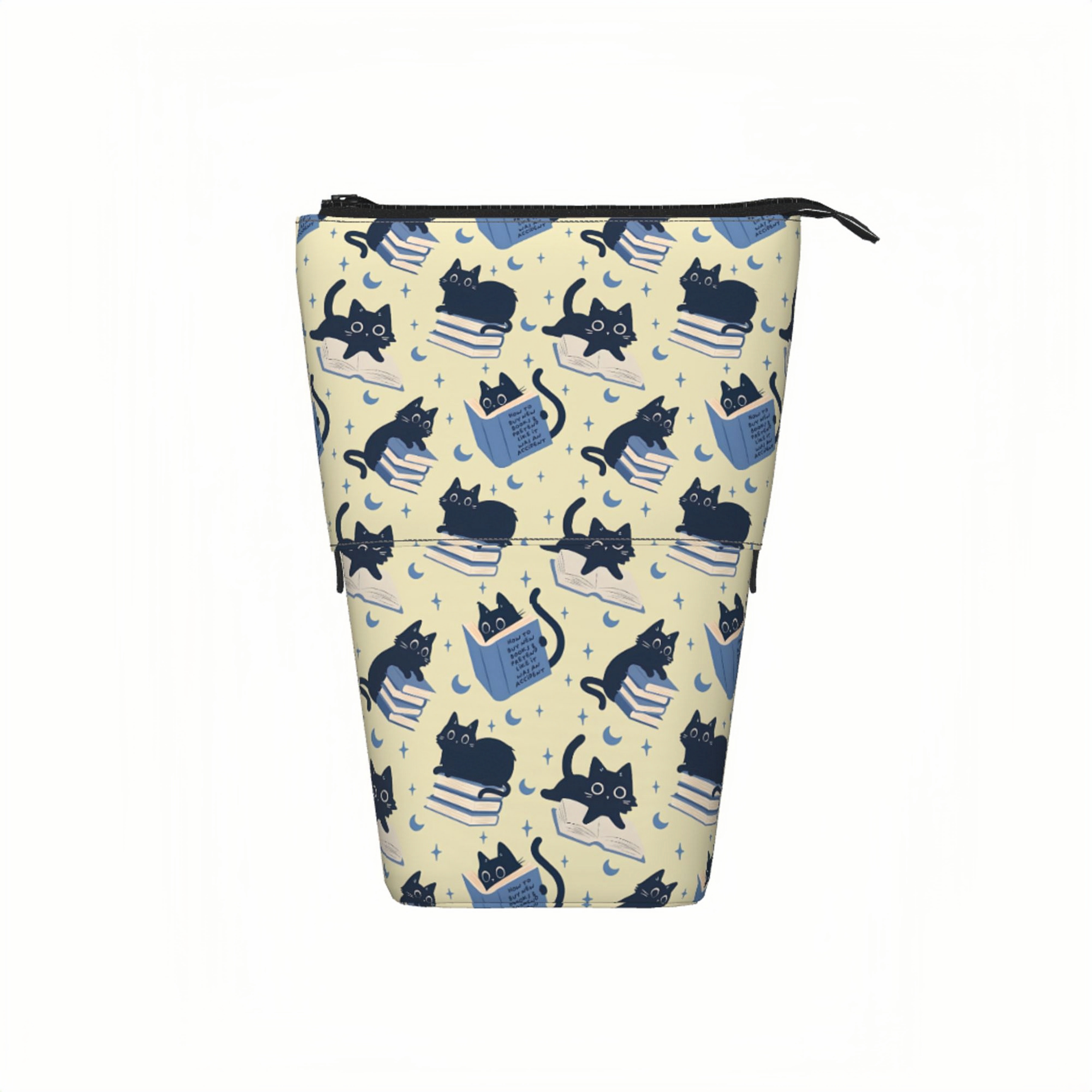 Pagewings Cat Book Nerd Pencil Holder Retractable Pencil Bag