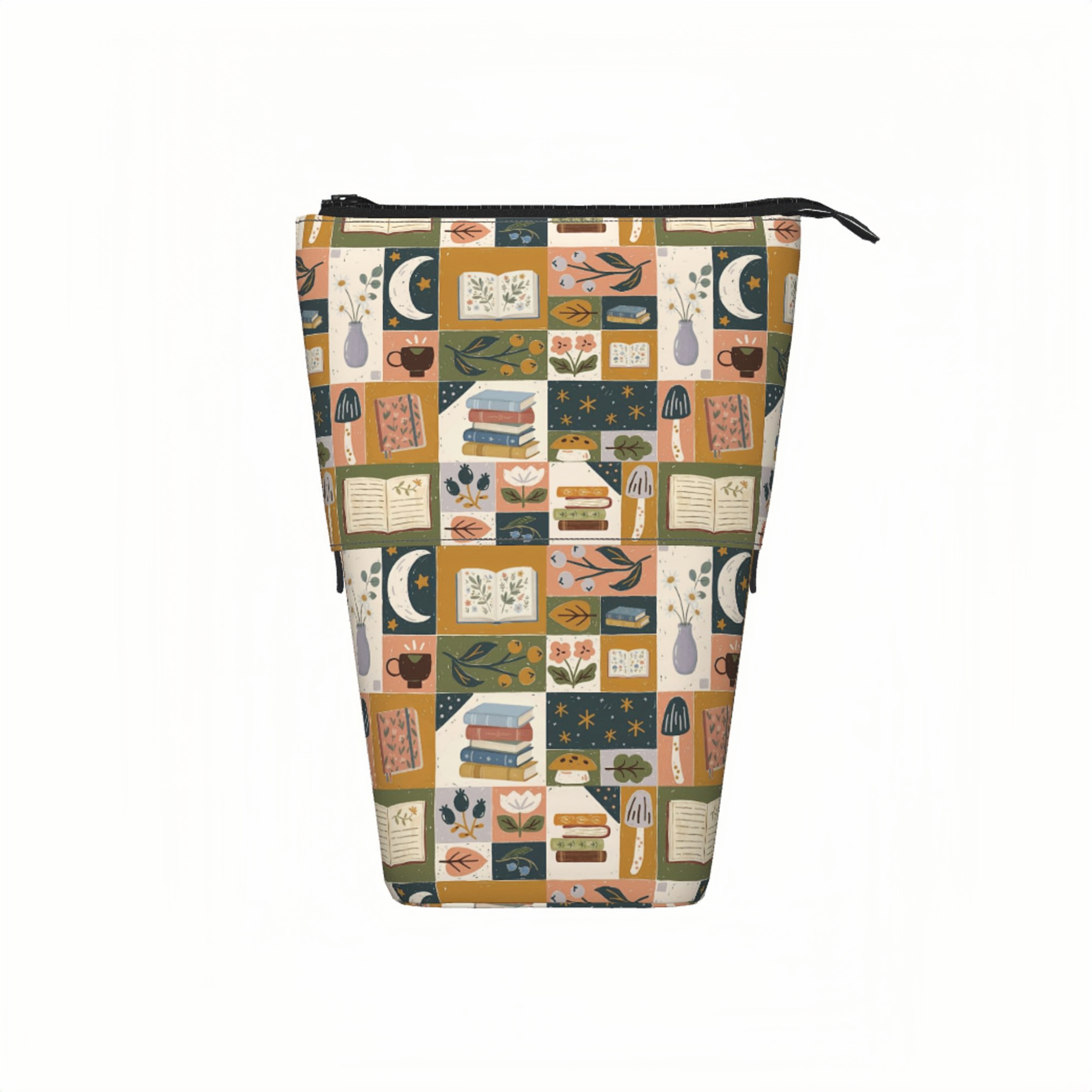Pagewings Plant Floral Pencil Holder Retractable Pencil Bag