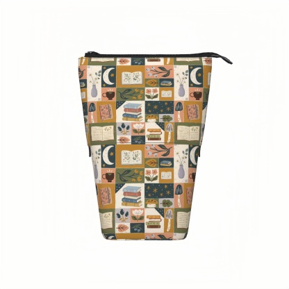 Pagewings Plant Floral Pencil Holder Retractable Pencil Bag