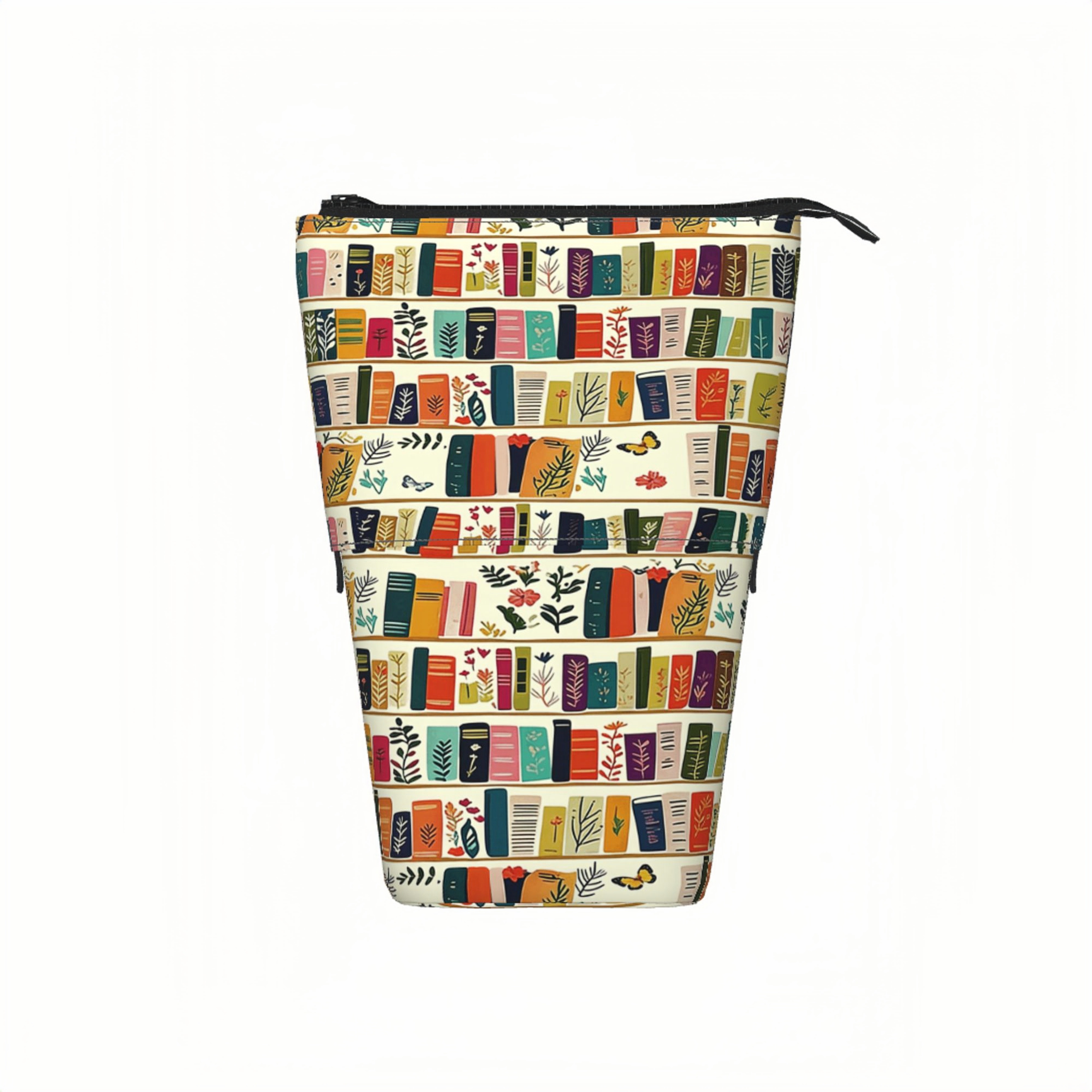 Pagewings Bookish Floral Pencil Holder Retractable Pencil Bag