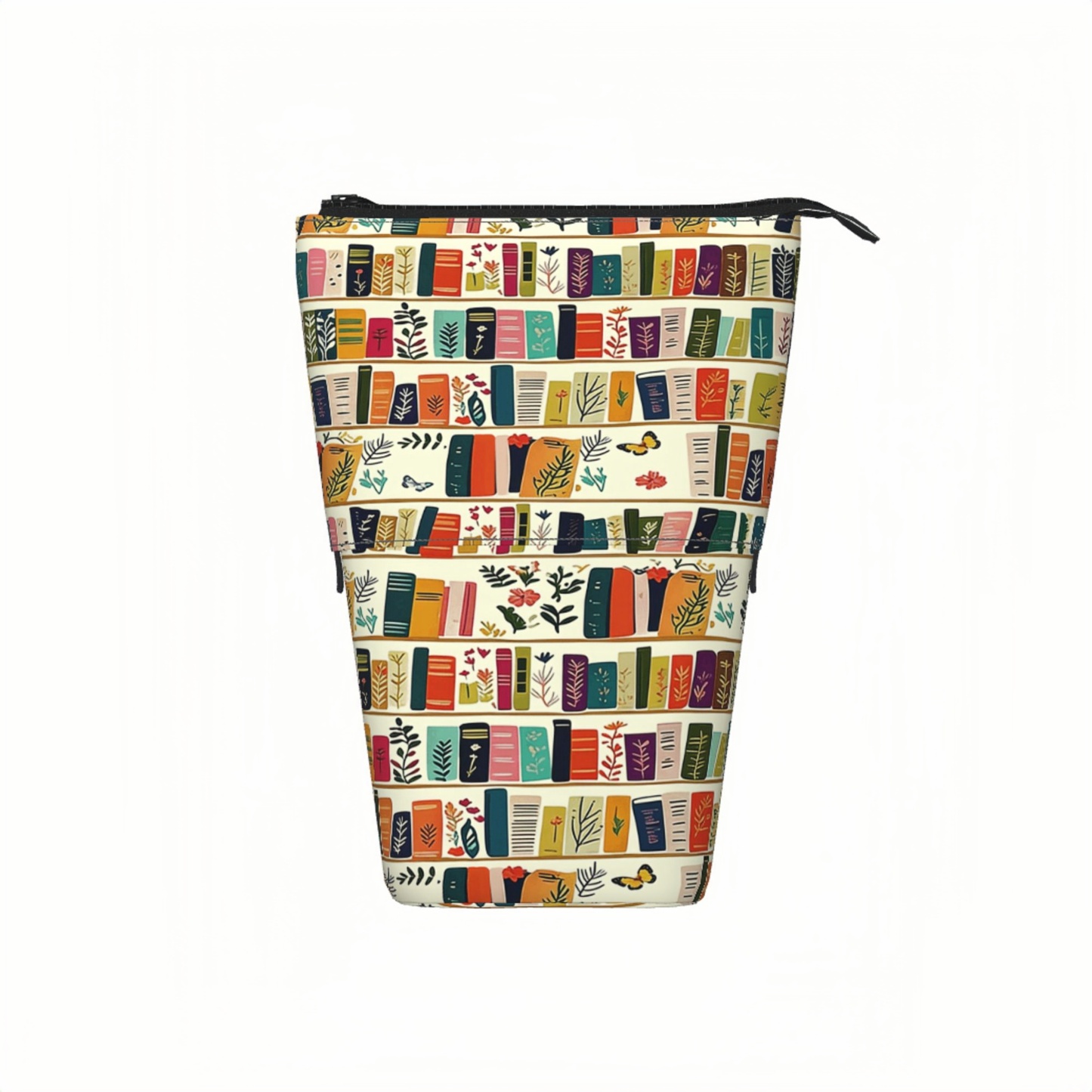 Pagewings Bookish Floral Pencil Holder Retractable Pencil Bag