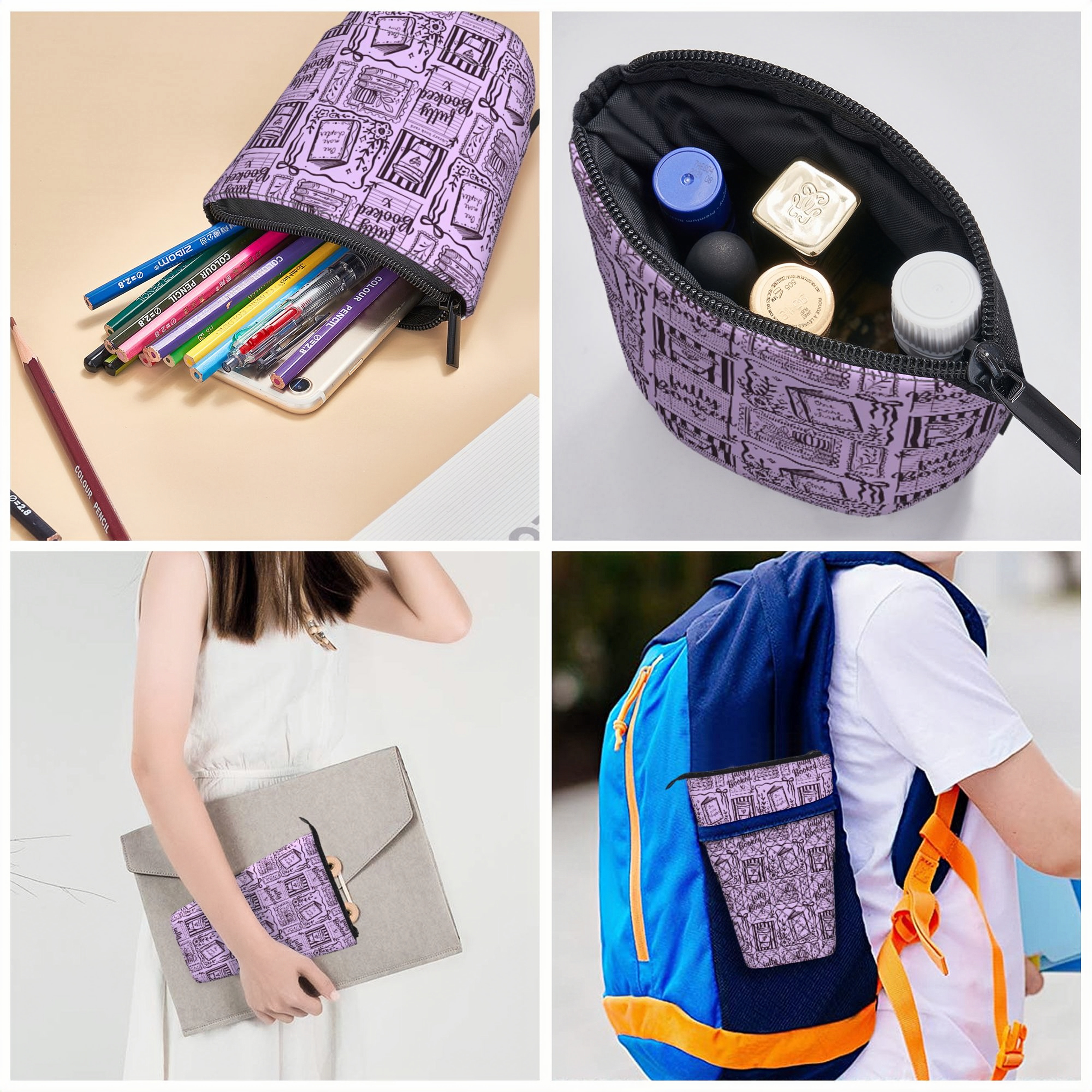 Pagewings Fully Booked Pencil Holder Retractable Pencil Bag