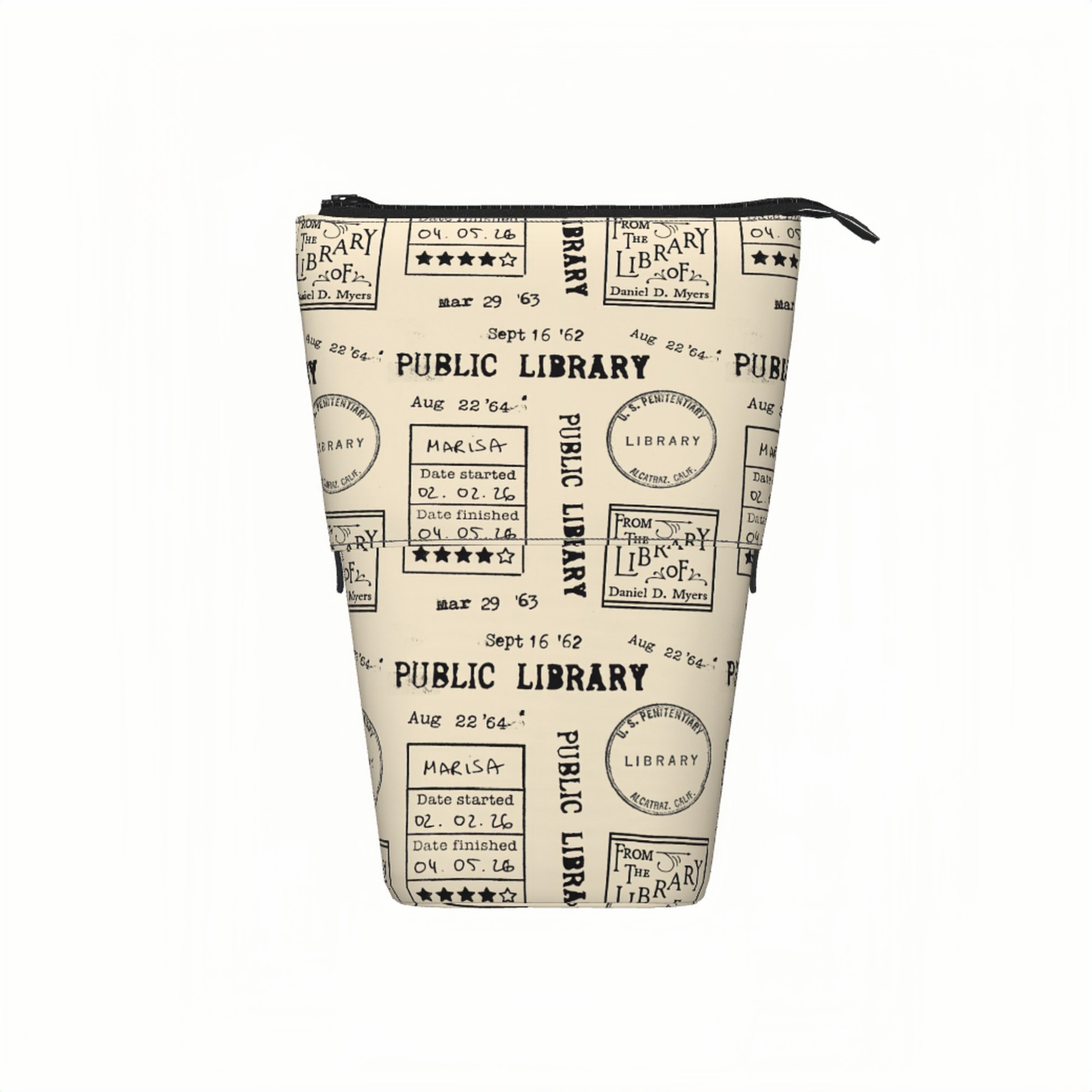 Pagewings Public Library Pencil Holder Retractable Pencil Bag