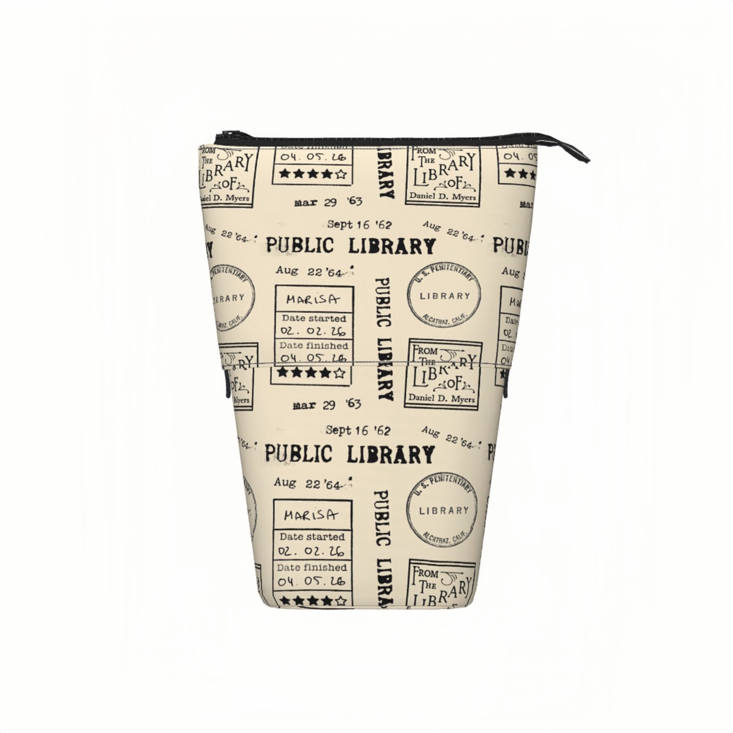 Pagewings Public Library Pencil Holder Retractable Pencil Bag