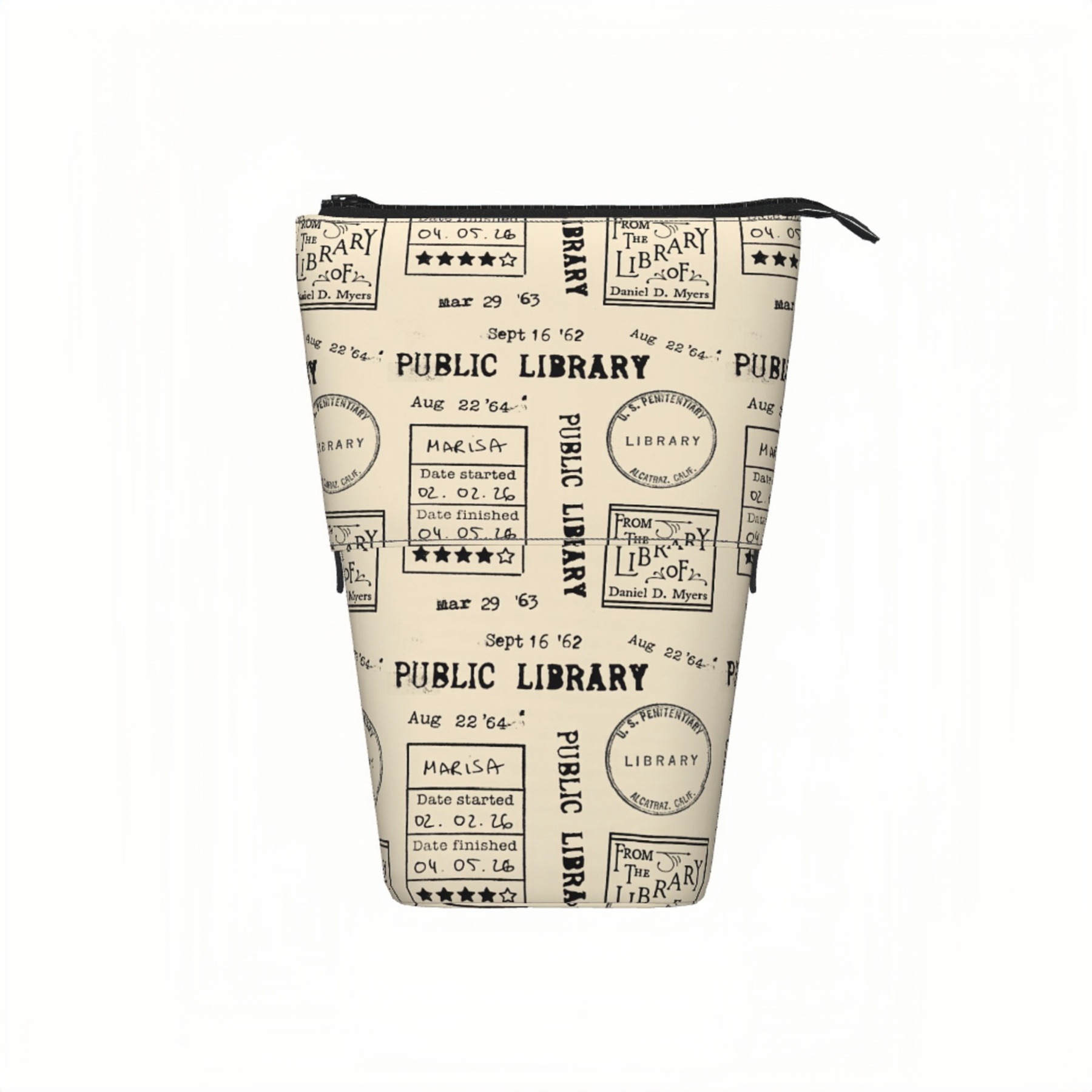 Pagewings Public Library Pencil Holder Retractable Pencil Bag