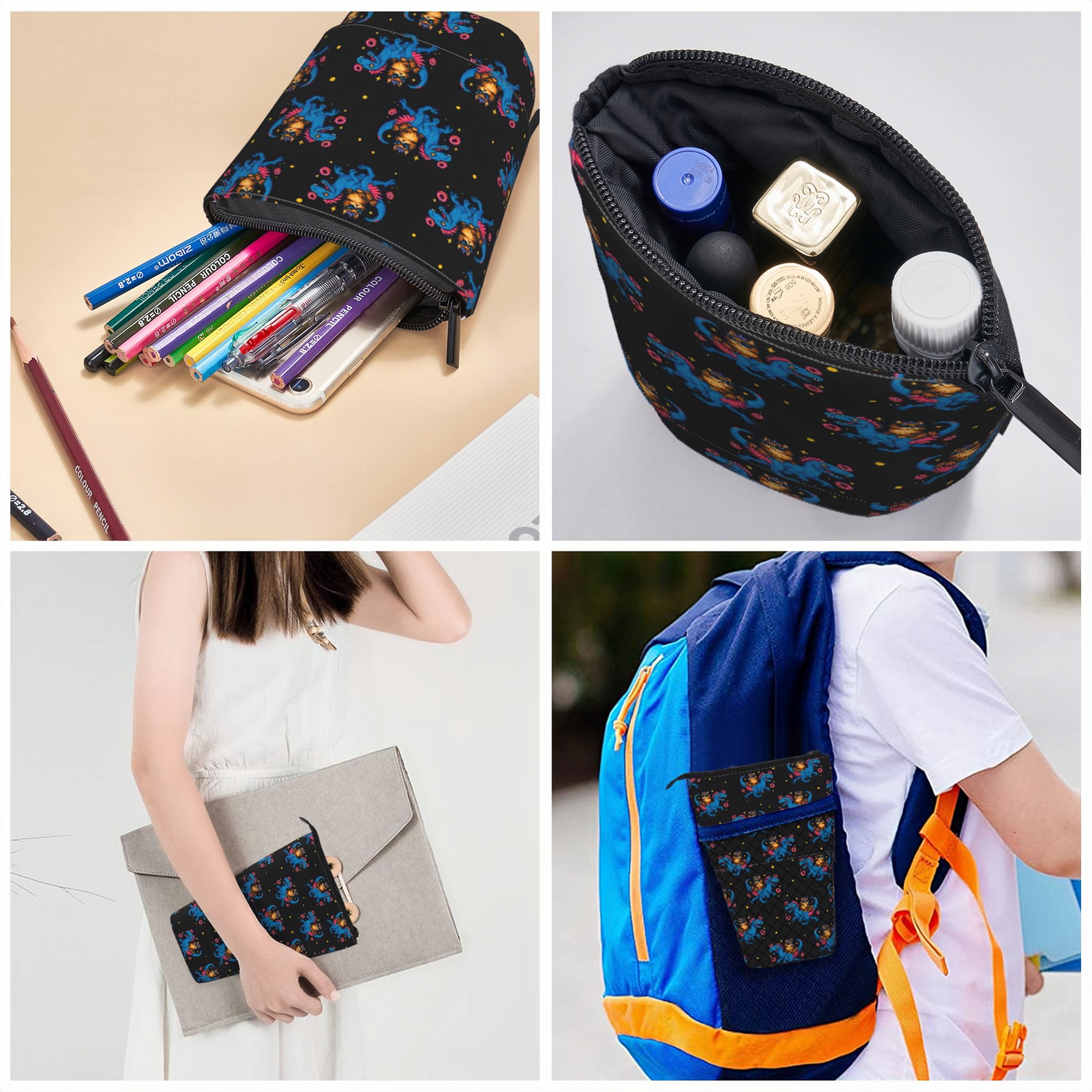Pagewings Sci-Fi Book Lover Pencil Holder Retractable Pencil Bag