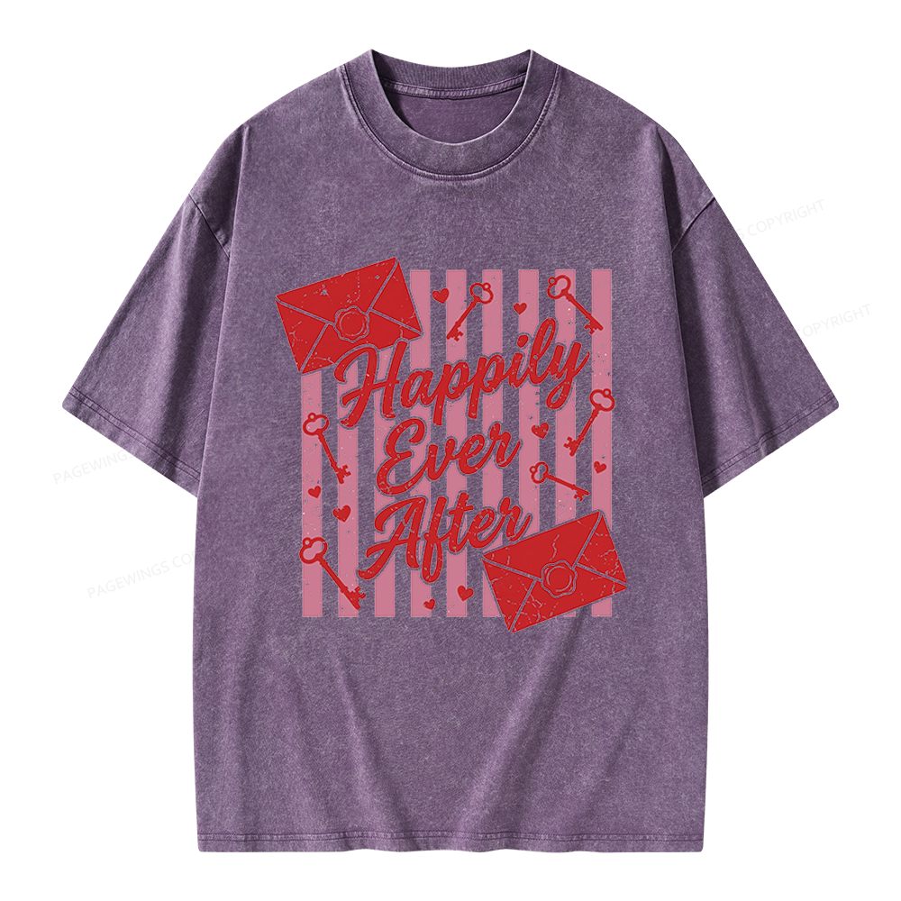 Pagewings Happily Ever After Unisex Washed T-shirt