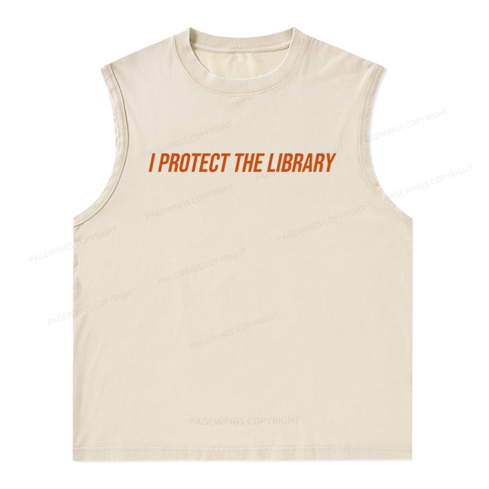 Pagewings I Protect The Library Unisex Washed Tank Top