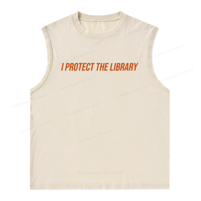 Pagewings I Protect The Library Unisex Washed Tank Top