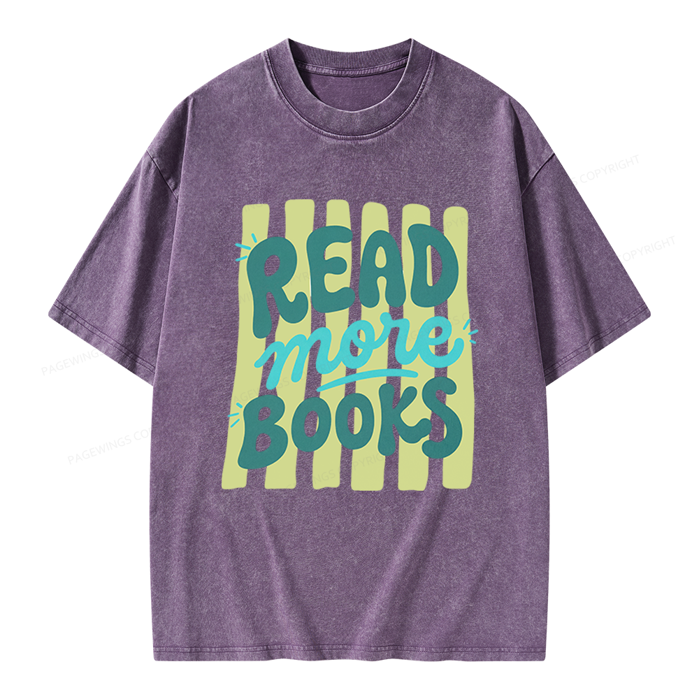 Pagewings Read More Books Unisex Washed T-shirt