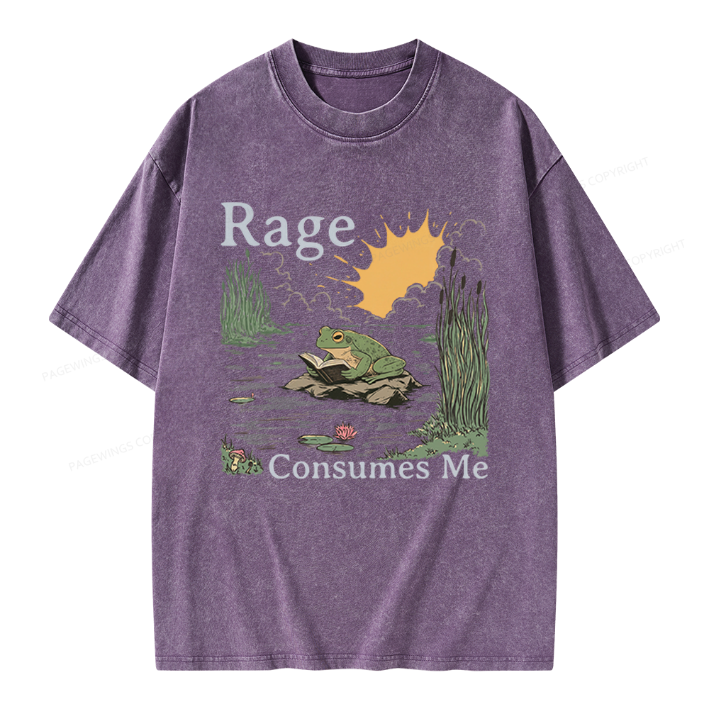 Pagewings Rage Consumes Me Unisex Washed T-shirt