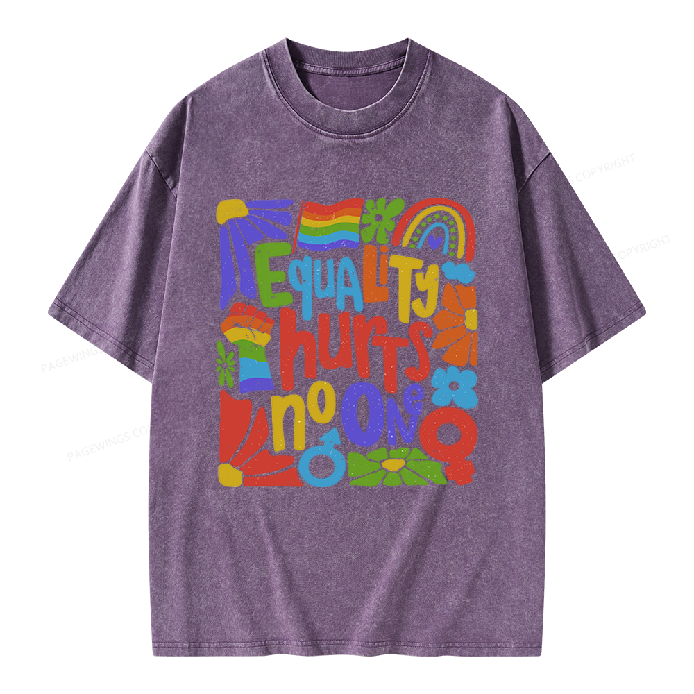 Pagewings Equality Hurts No One Unisex Washed T-shirt