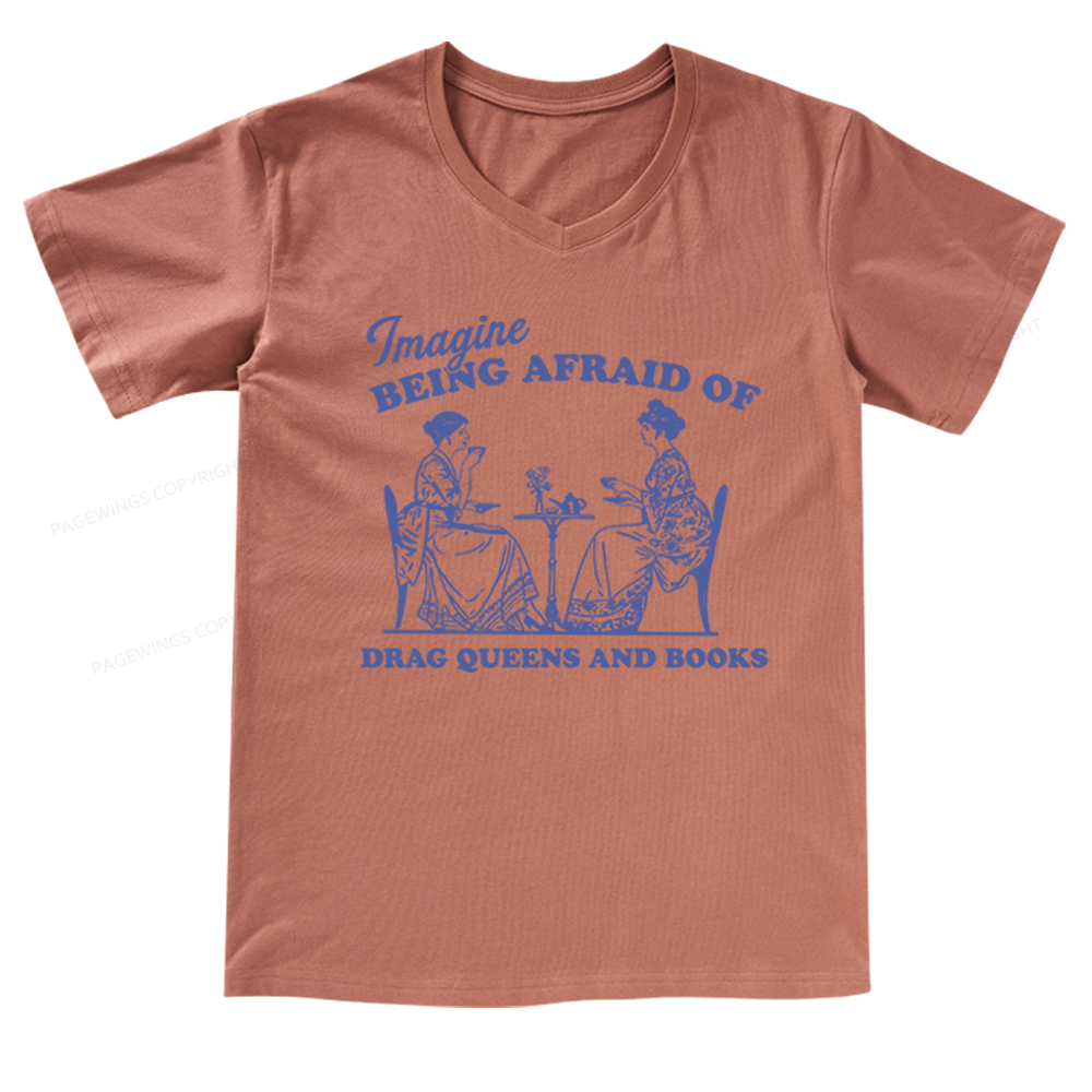 Pagewings Drag Queens V-neck T-shirt
