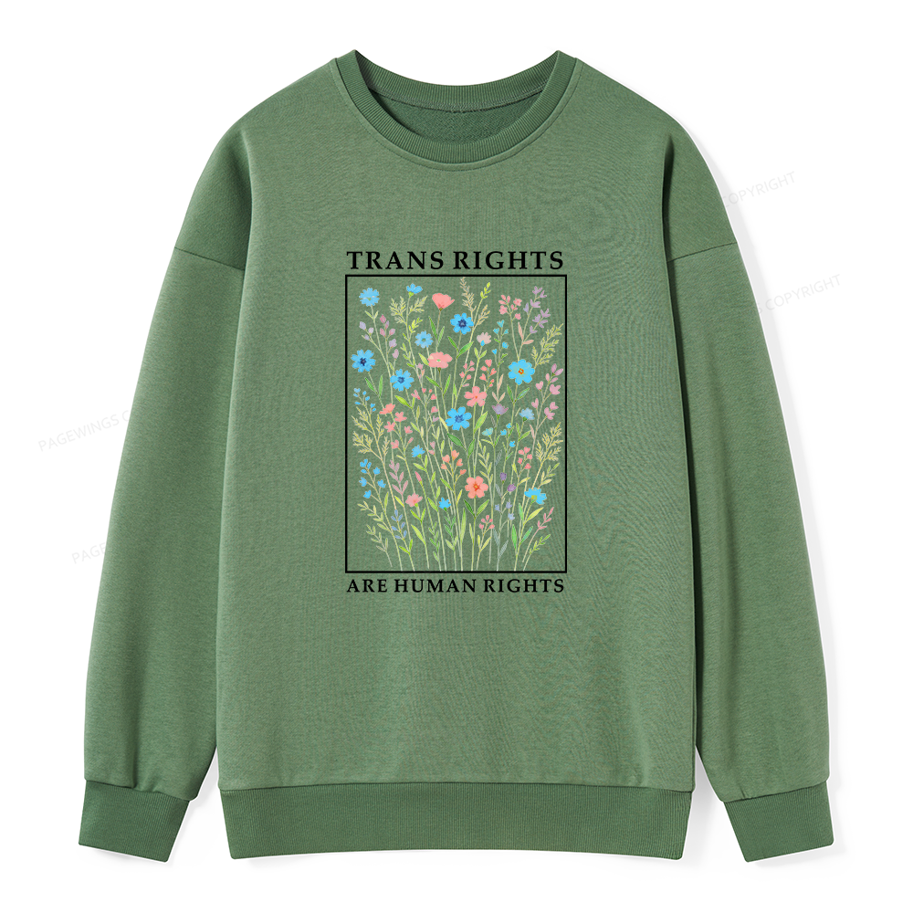 Pagewings Trans Rights Are Human Rights Dragon Book Unisex Classic Sweatshirt