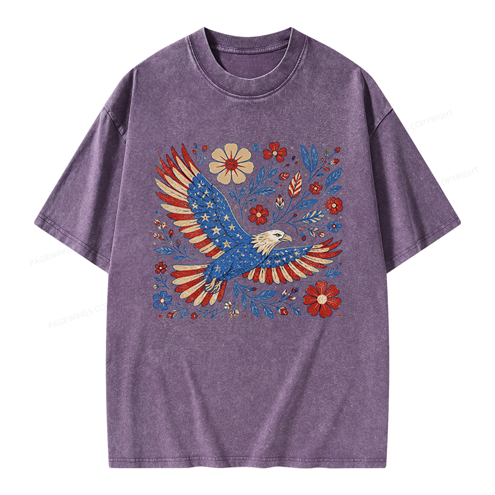 Pagewings Freedom Unisex Washed T-shirt
