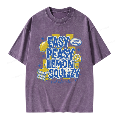 Pagewings Easy Peasy Lemon Squeezy Unisex Washed T-shirt
