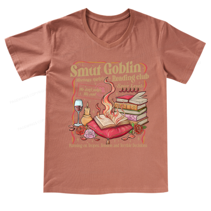 Pagewings Smut Goblin Dark Romance Bookish V-neck T-shirt