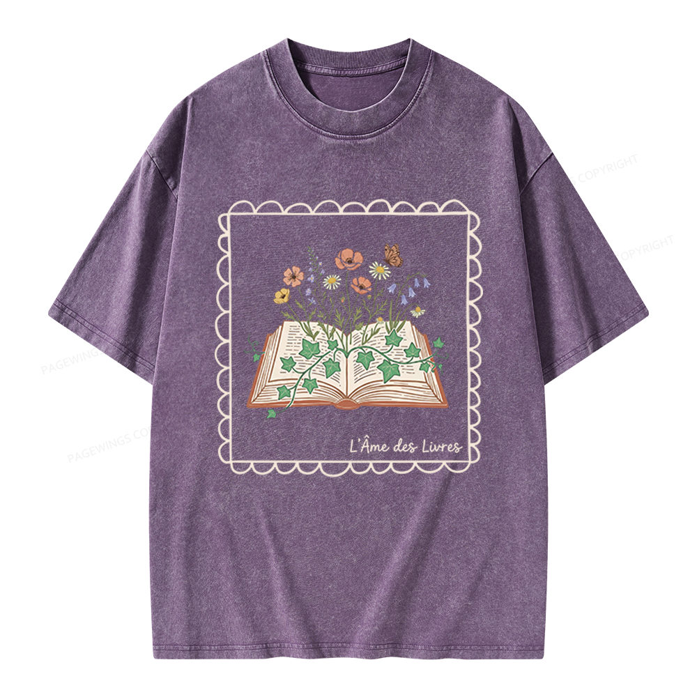 Pagewings The Soul of Books Unisex Washed T-shirt