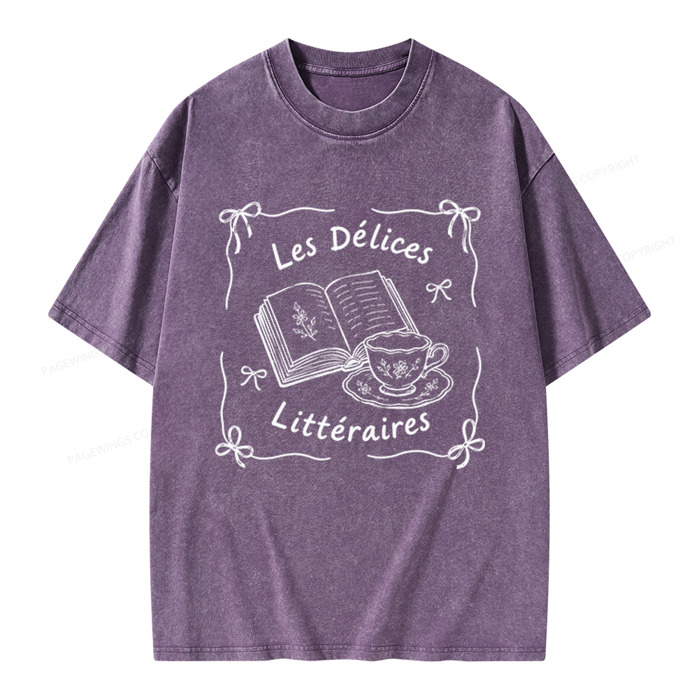 Pagewings Literary Delights Unisex Washed T-shirt