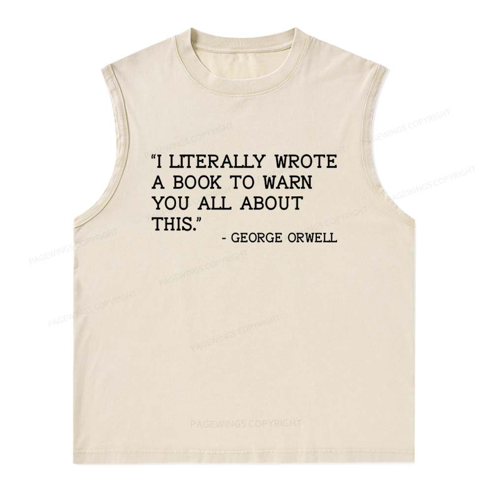 Pagewings I Literally Wrote A Book To Warn Unisex Washed Tank Top