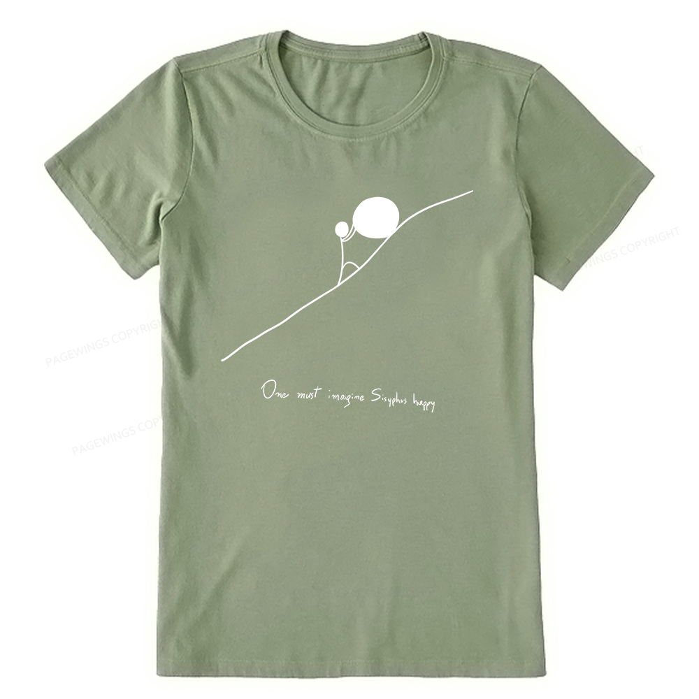 Pagewings One Must Imagine Sisyphus Happy Unisex Classic T-shirt