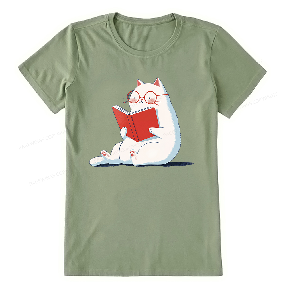 Pagewings Cat Reading Book Unisex Classic T-shirt