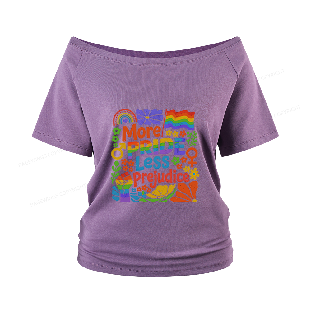 Pagewings More Pride Less Prejudice Women Off Shoulder T-shirts