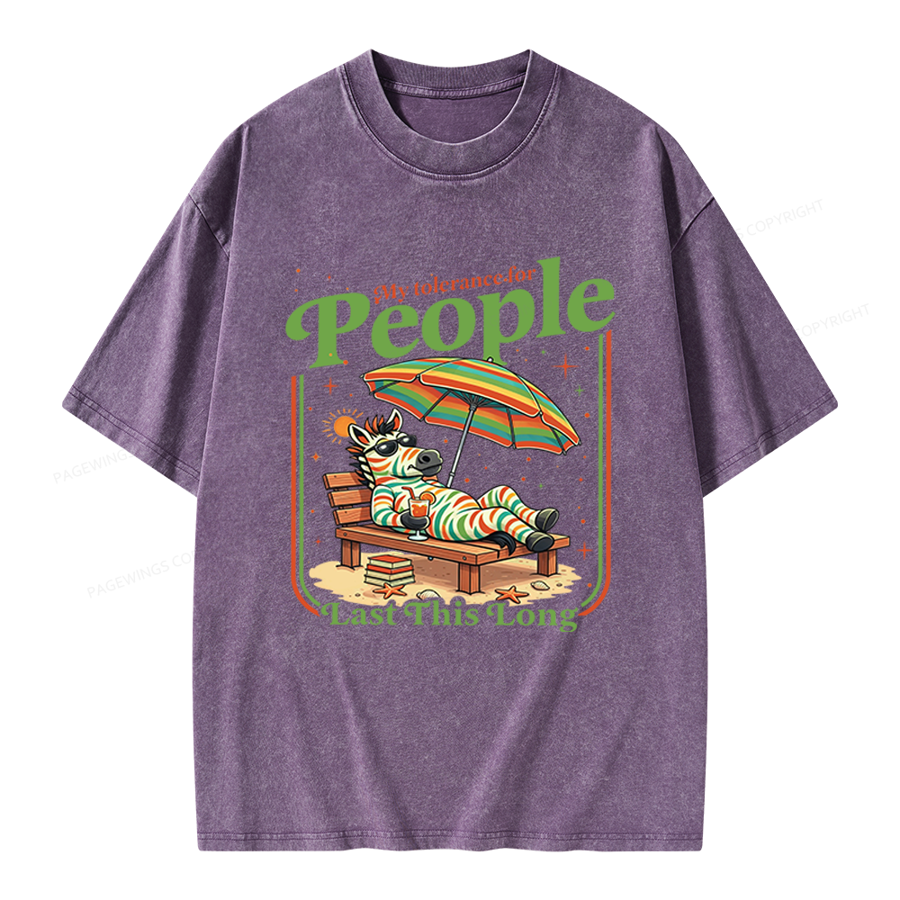 Pagewings Funny Zebra Unisex Washed T-shirt