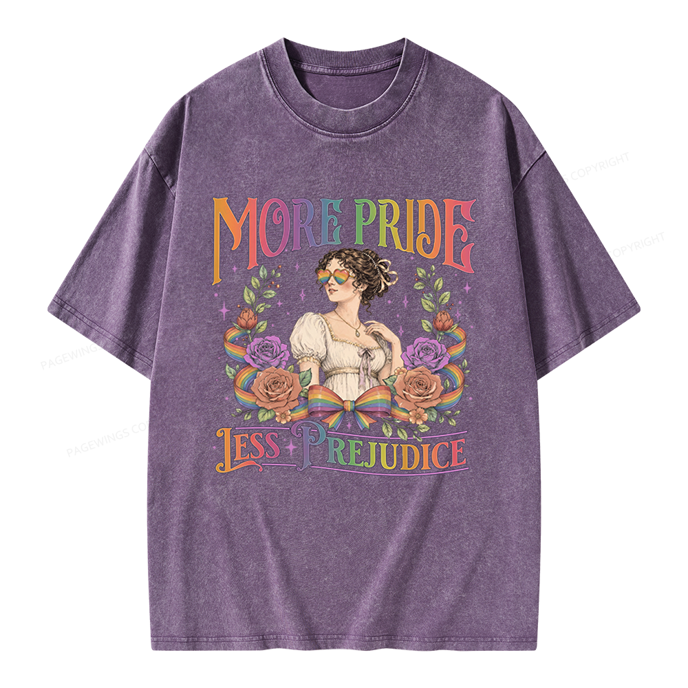 Pagewings More Pride Less Prejudice Unisex Washed T-shirt