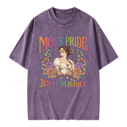 Pagewings More Pride Less Prejudice Unisex Washed T-shirt