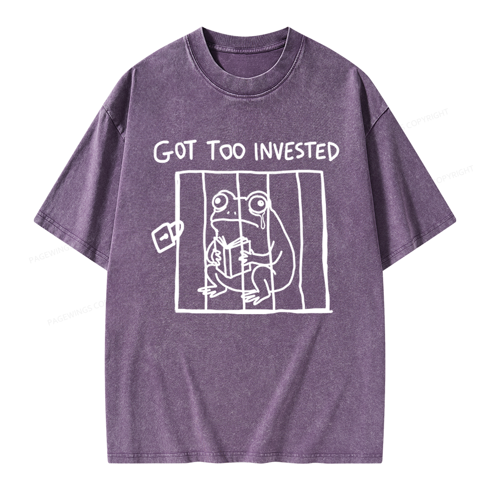 Pagewings Got Too Invested Unisex Washed T-shirt