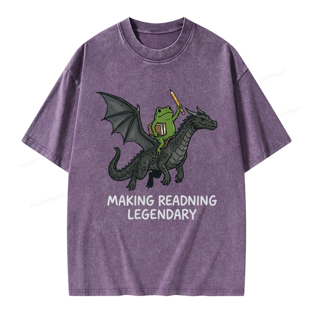 Pagewings Making Reading Legendary Unisex Washed T-shirt
