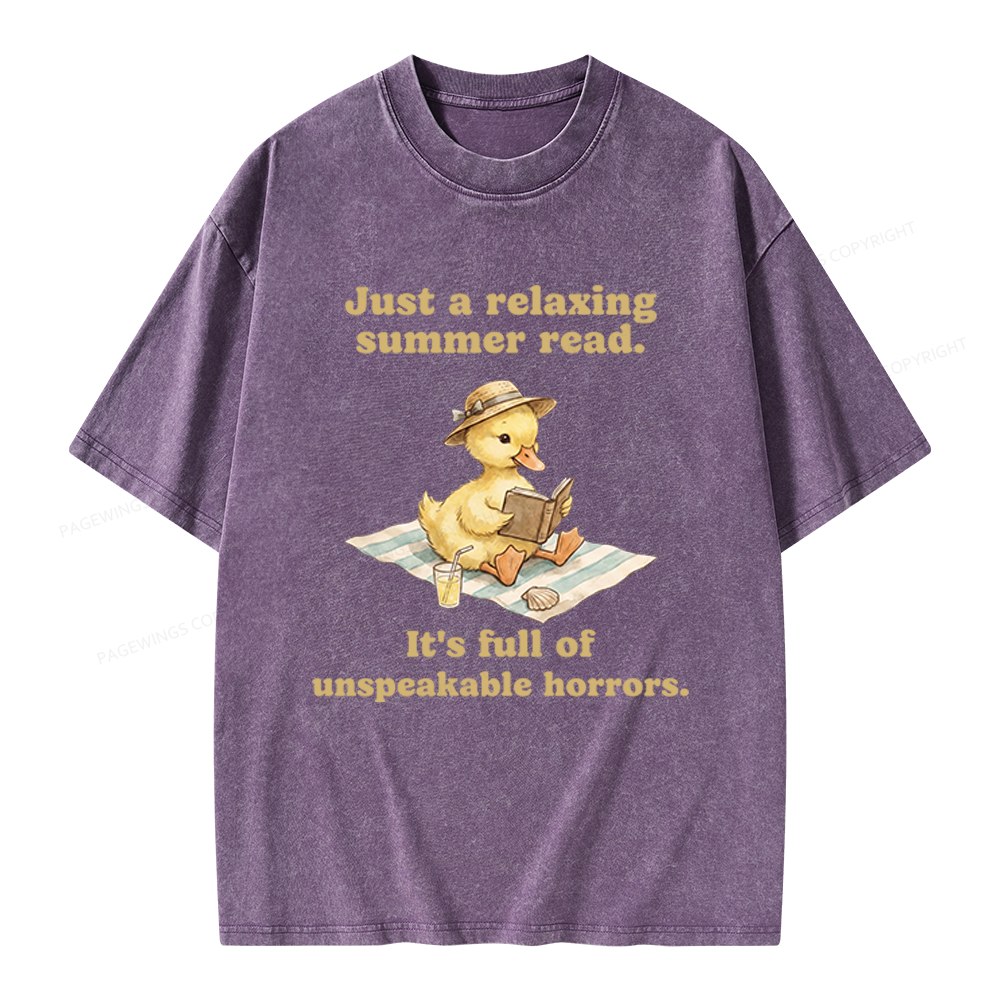 Pagewings Summer Read Unisex Washed T-shirt