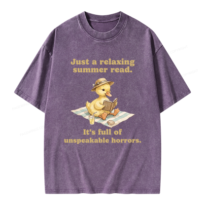 Pagewings Summer Read Unisex Washed T-shirt
