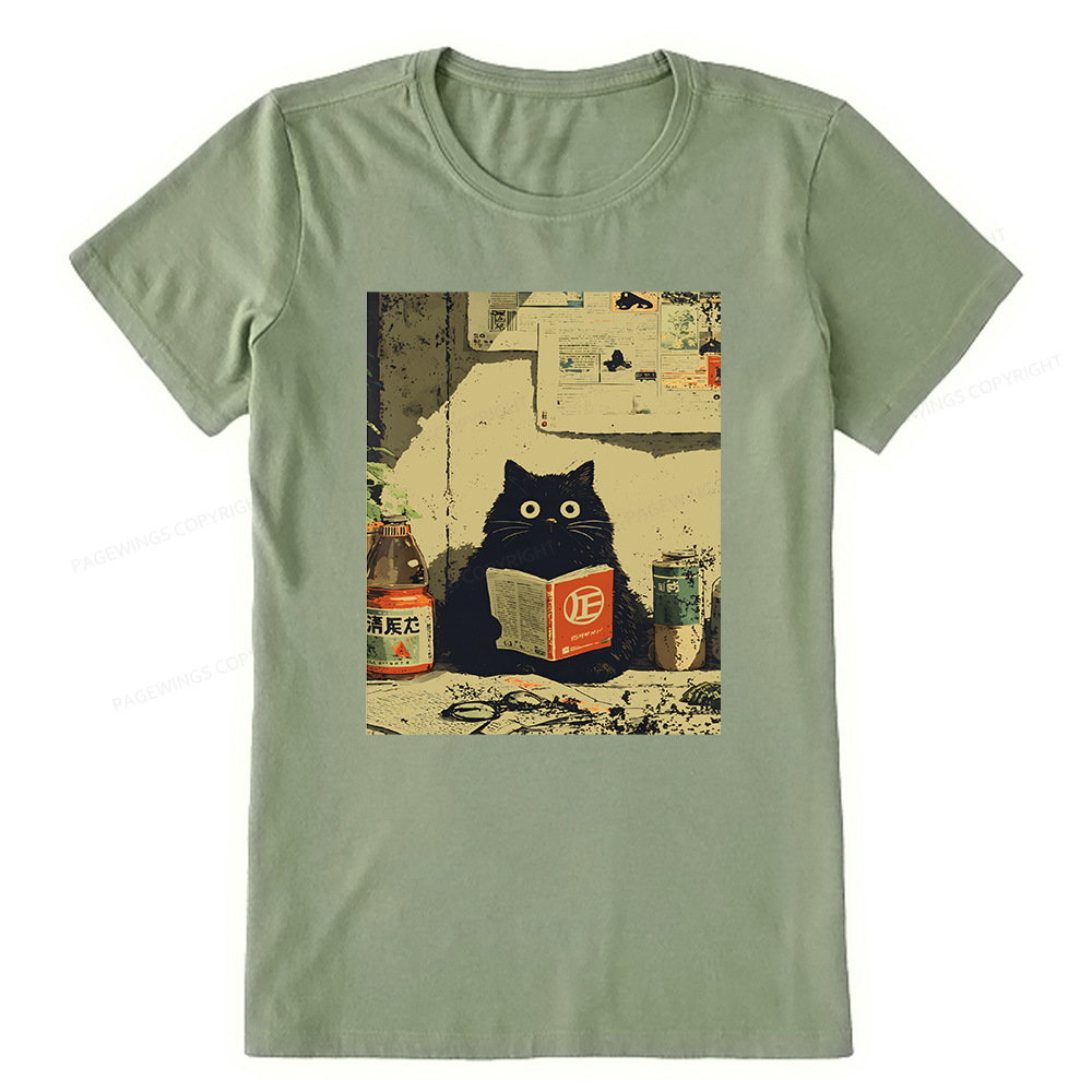 Pagewings Vintage Cat Book Unisex Classic T-shirt