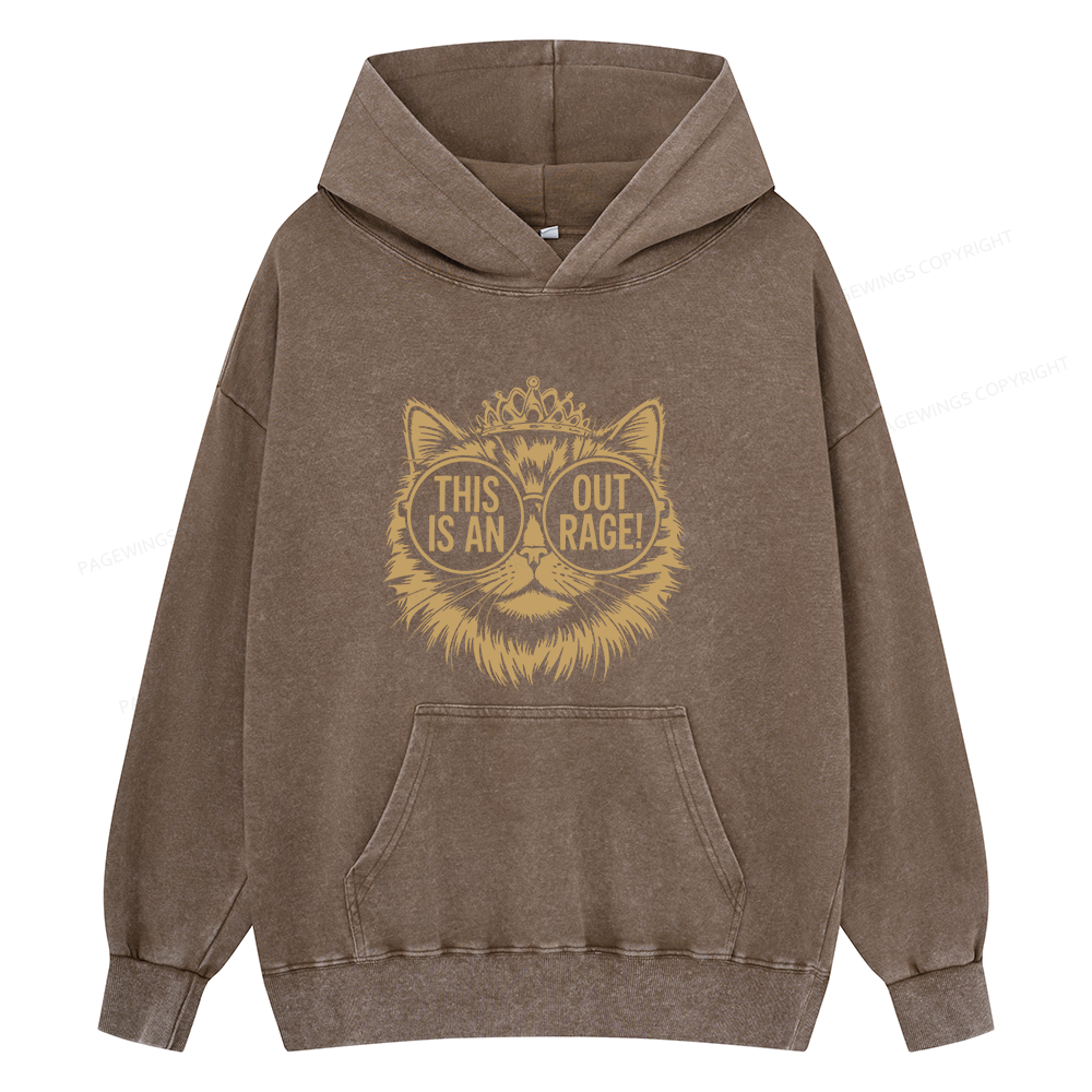 Pagewings This Is An Outrage Unisex Washed Hoodie