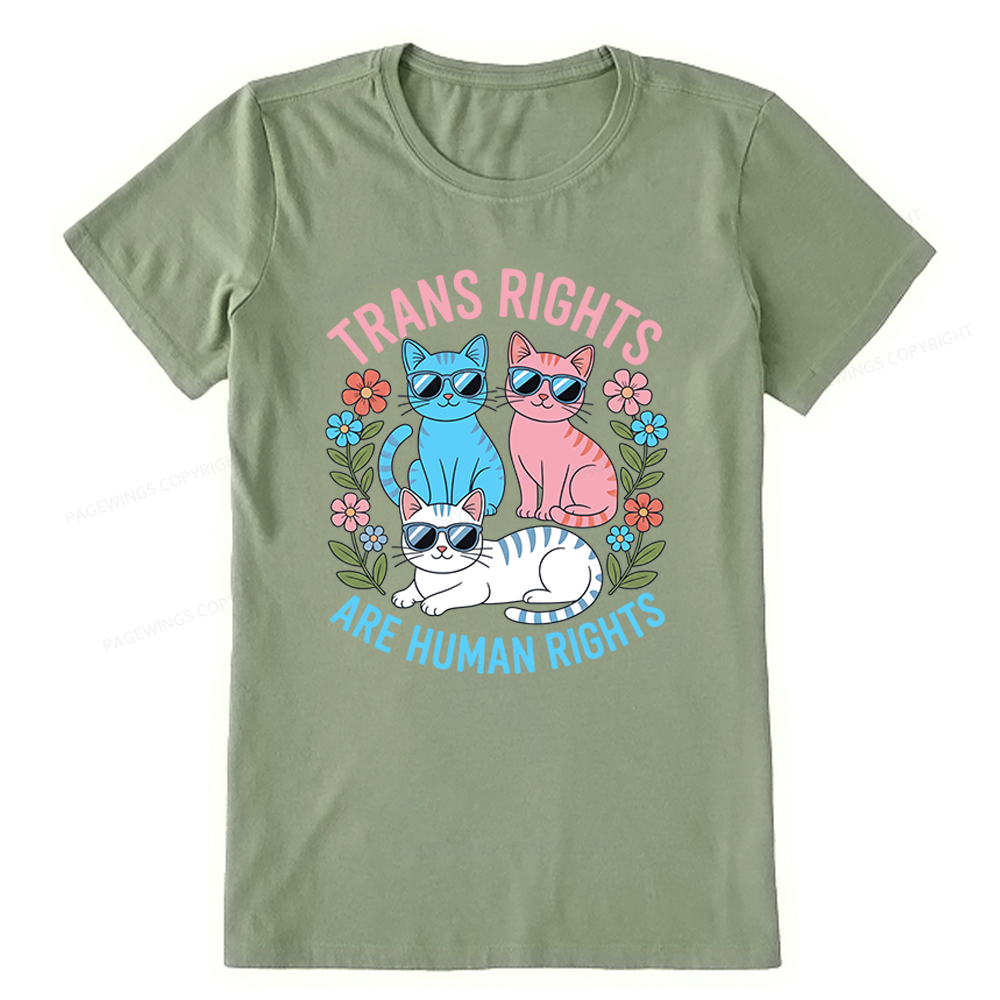 Pagewings Trans Rights Are Human Rights Cat Unisex Classic T-shirt