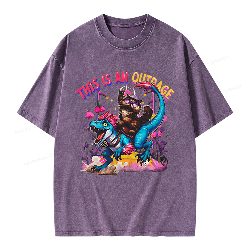 Pagewings This Is An Outrage Unisex Washed T-shirt