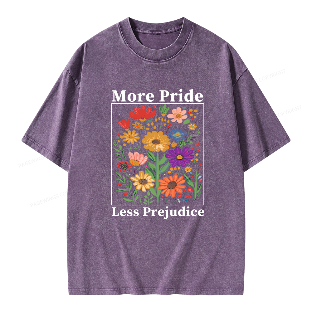 Pagewings More Pride Less Prejudice Unisex Washed T-shirt
