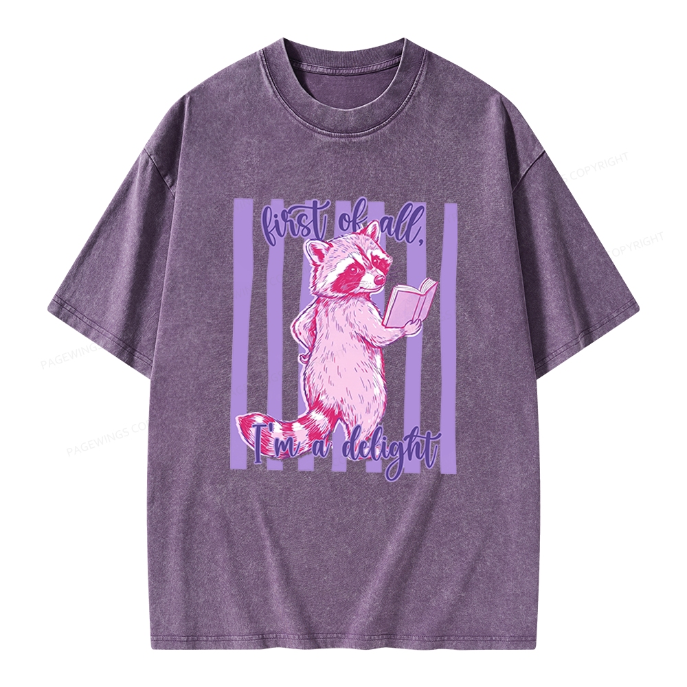 Pagewings First of All I'm A Delight Unisex Washed T-shirt