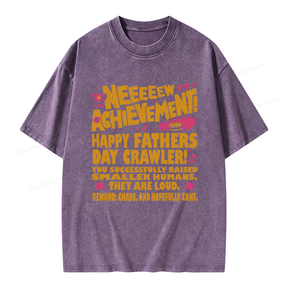 Pagewings Dad Achievement Unisex Washed T-shirt