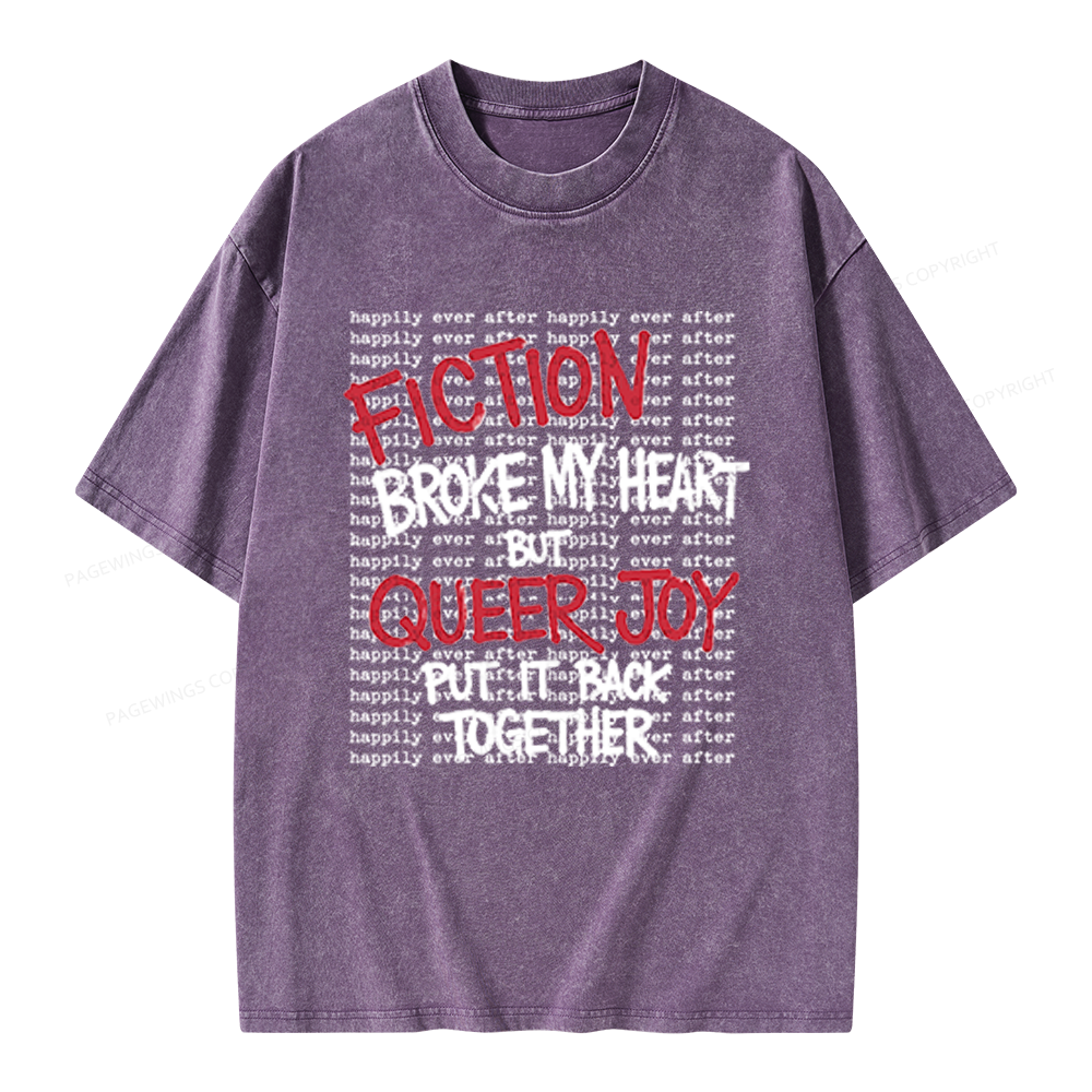 Pagewings Fiction Broke My Heart Unisex Washed T-shirt