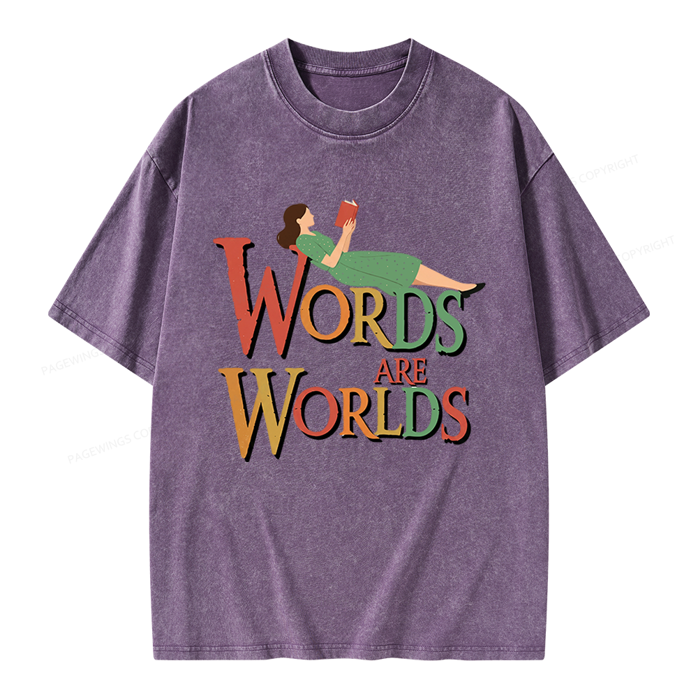 Pagewings Words Are Worlds Unisex Washed T-shirt